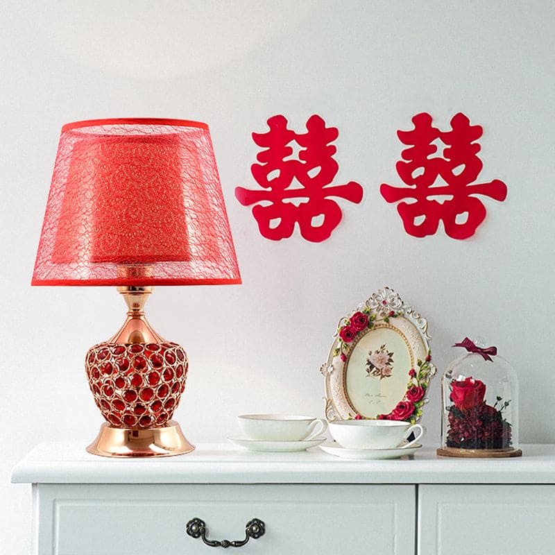 Lampe de Chevet Élégante en Forme d'Urne avec Abat-jour Double