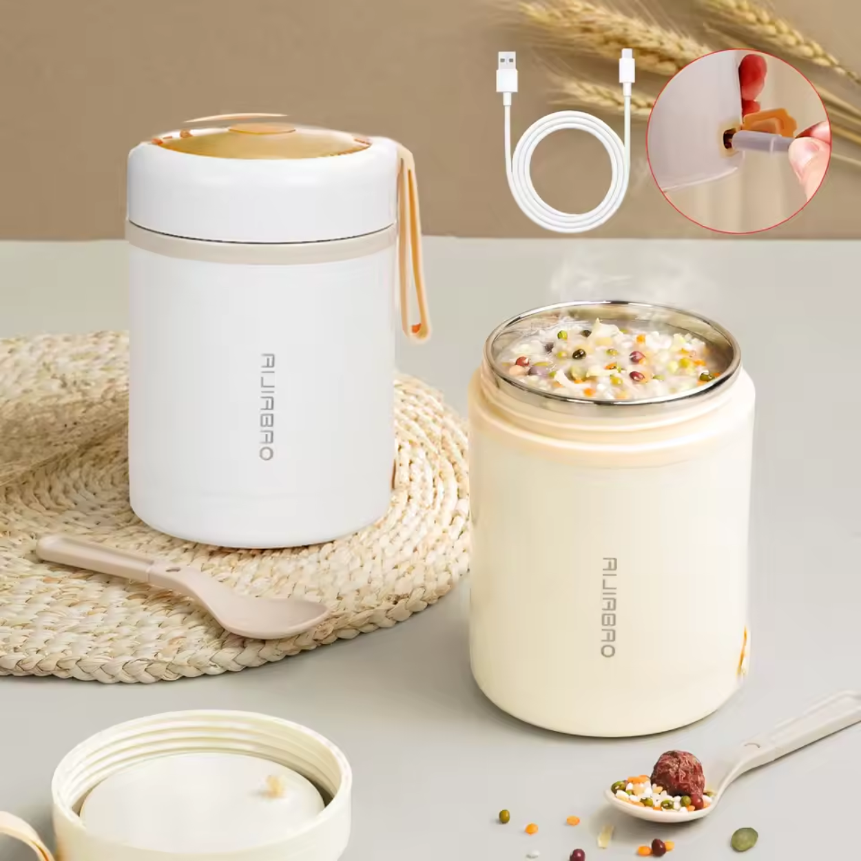 Thermos Électrique Portable pour Déjeuner