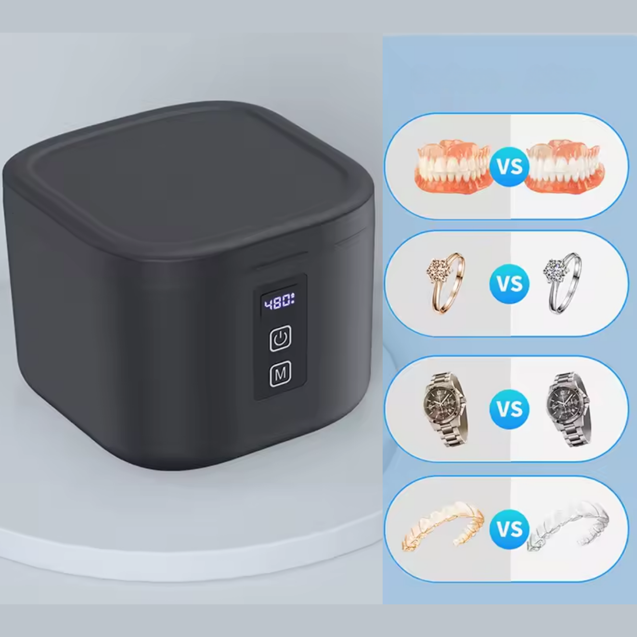 Nettoyeur Ultrason Puissant pour Bijoux et Lunettes