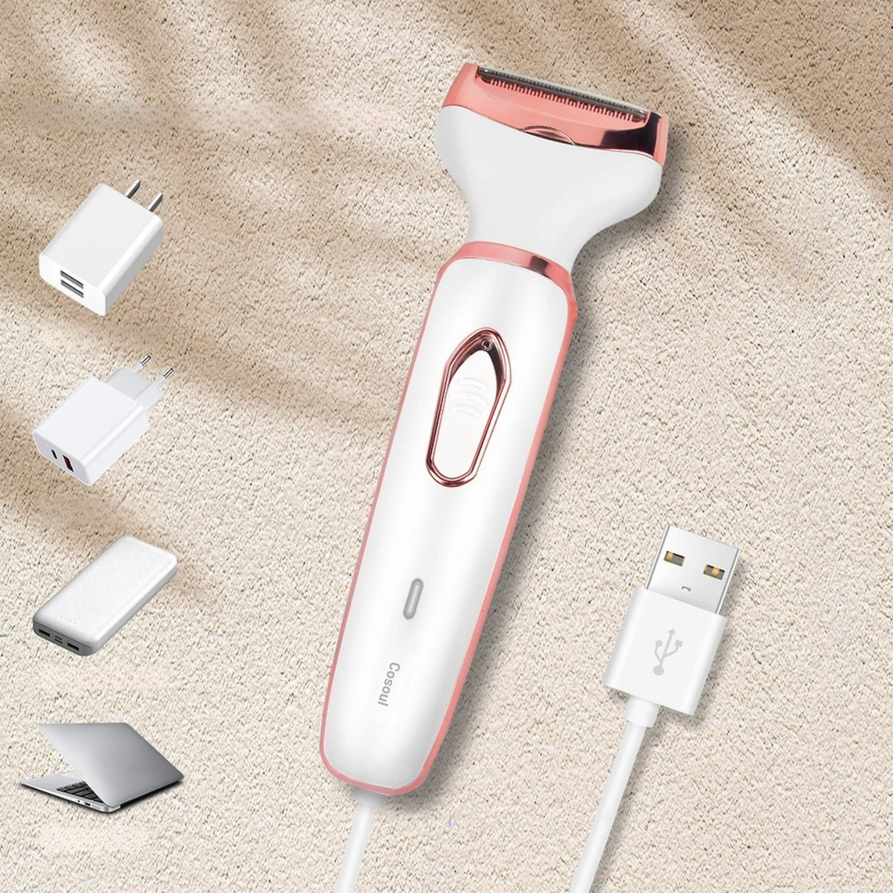 Elektrisch Scheerapparaat 4-in-1 met Kam en Trimmer