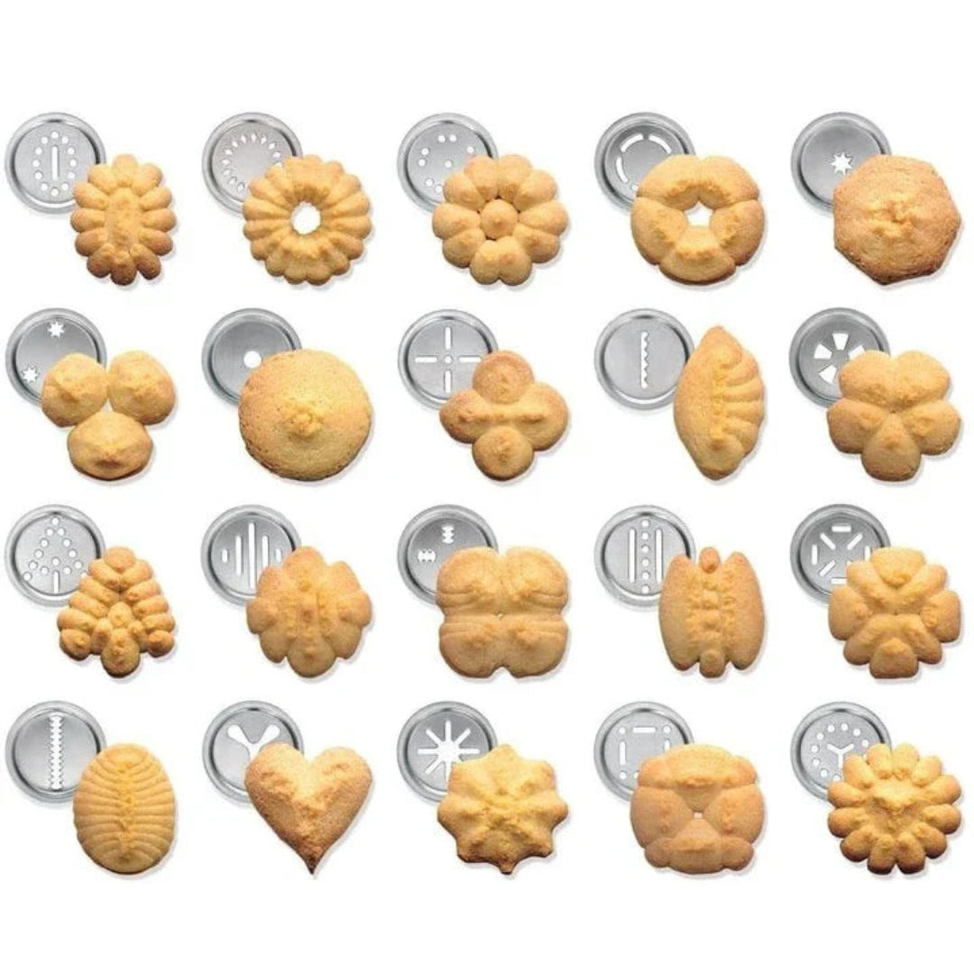 Moule à biscuits Aluminium avec 20 Formes et 4 Embouts