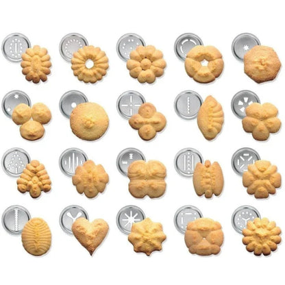 Moule à biscuits Aluminium avec 20 Formes et 4 Embouts
