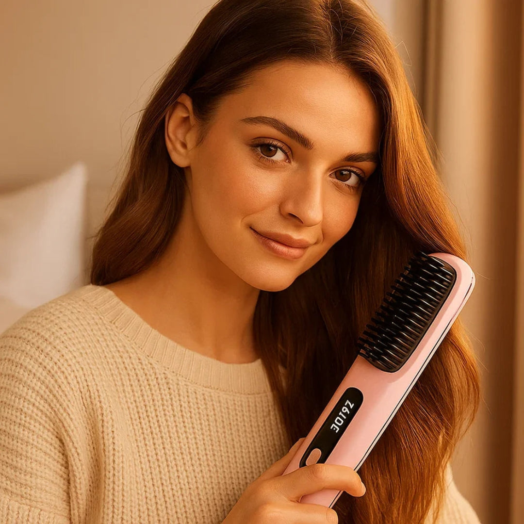 Brosse Électrique Lissante – Lissage Rapide et Brillance Anti-Frisure - Marcherelle