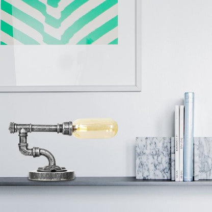 Lampe de Table Élégante en Verre Clair avec Abat-jour Rond