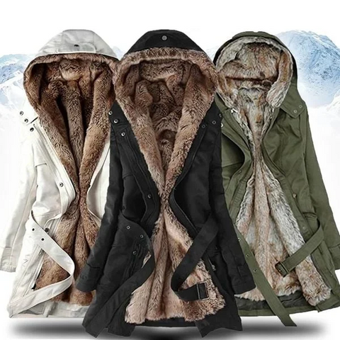 Manteau hivernal douillet en faux cuir - Santeova