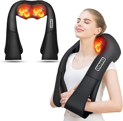 Elektrische massager voor nek en schouders met rustgevende warmte