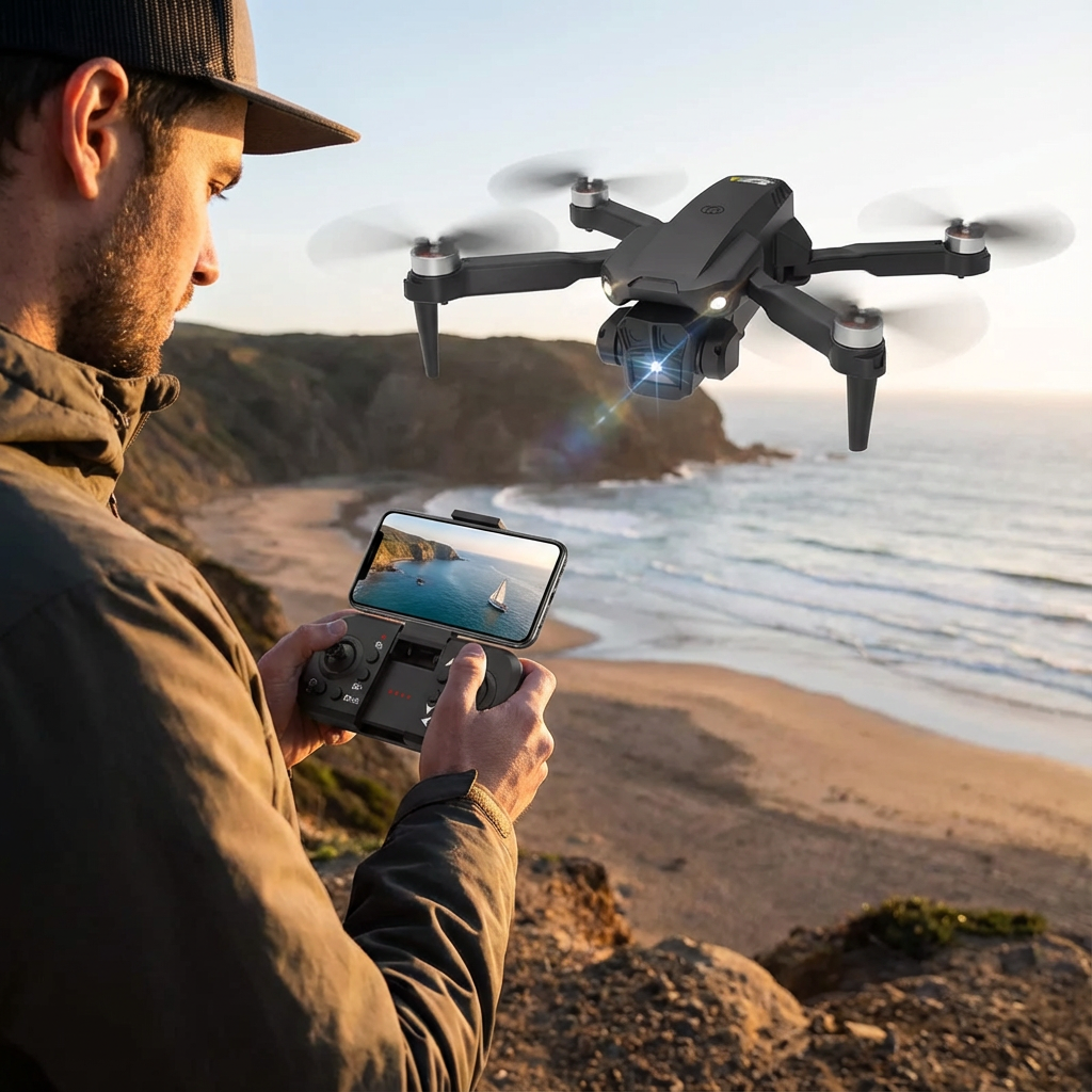 Marcherelle™ | Drone portable à double caméra – Stabilisation intelligente et vidéo en direct