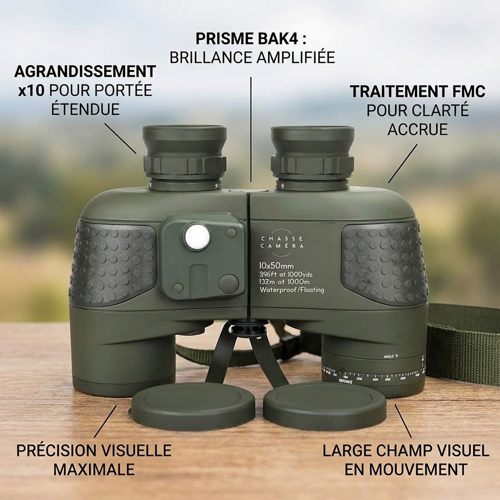 Marcherelle™ – Jumelles Militaires 10x50 À Vision Nette Et Stable