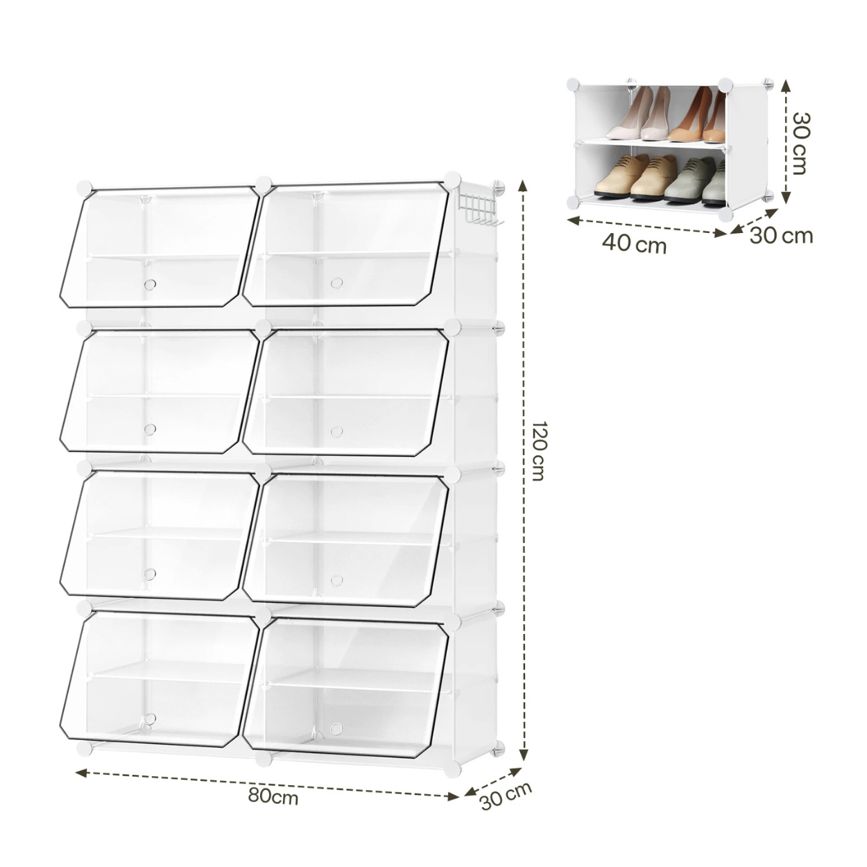 Armoire à Chaussures Pliante et Modulable Compacte