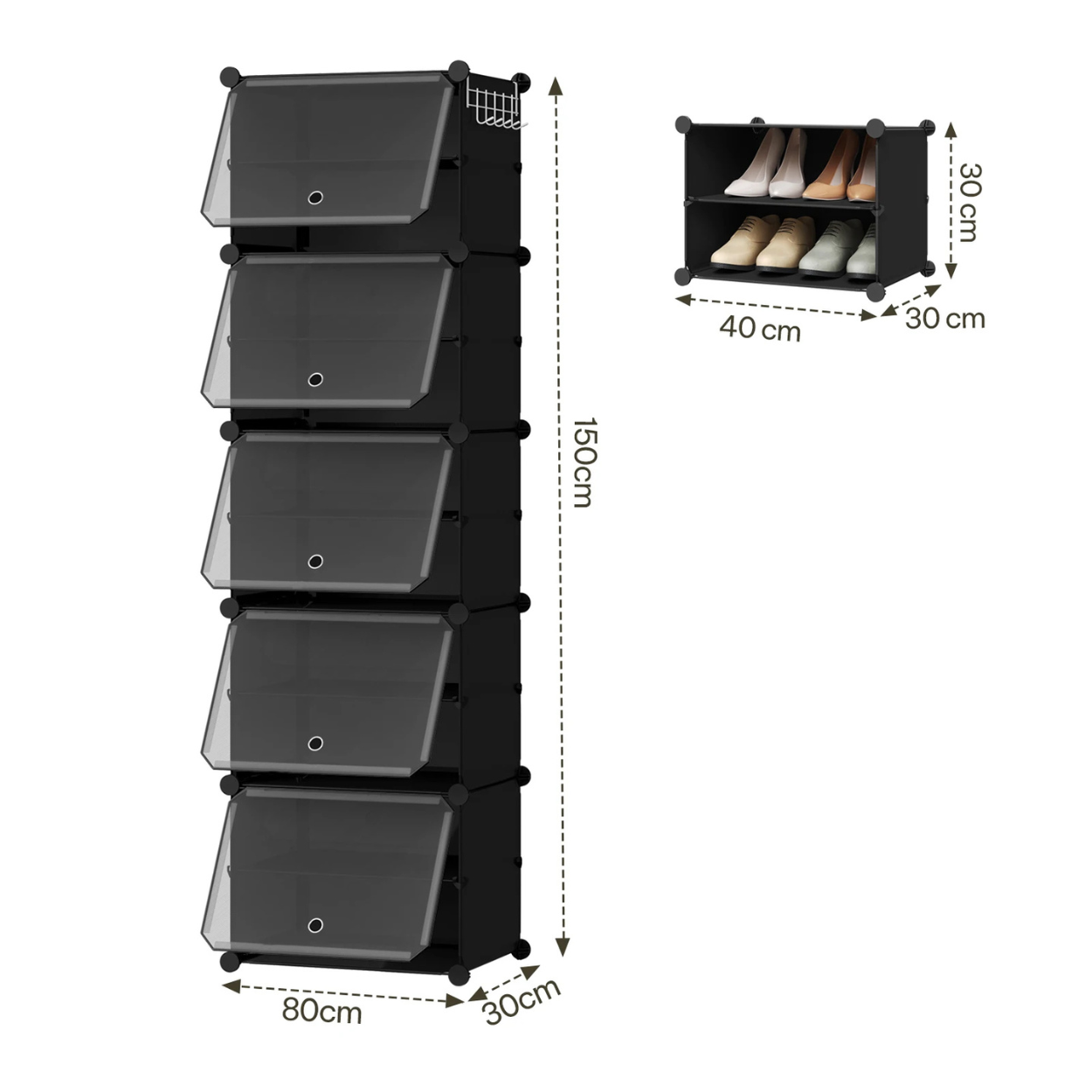 Armoire à Chaussures Pliante et Modulable Compacte