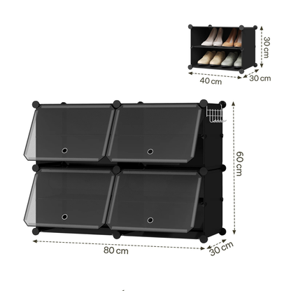 Armoire à Chaussures Pliante et Modulable Compacte