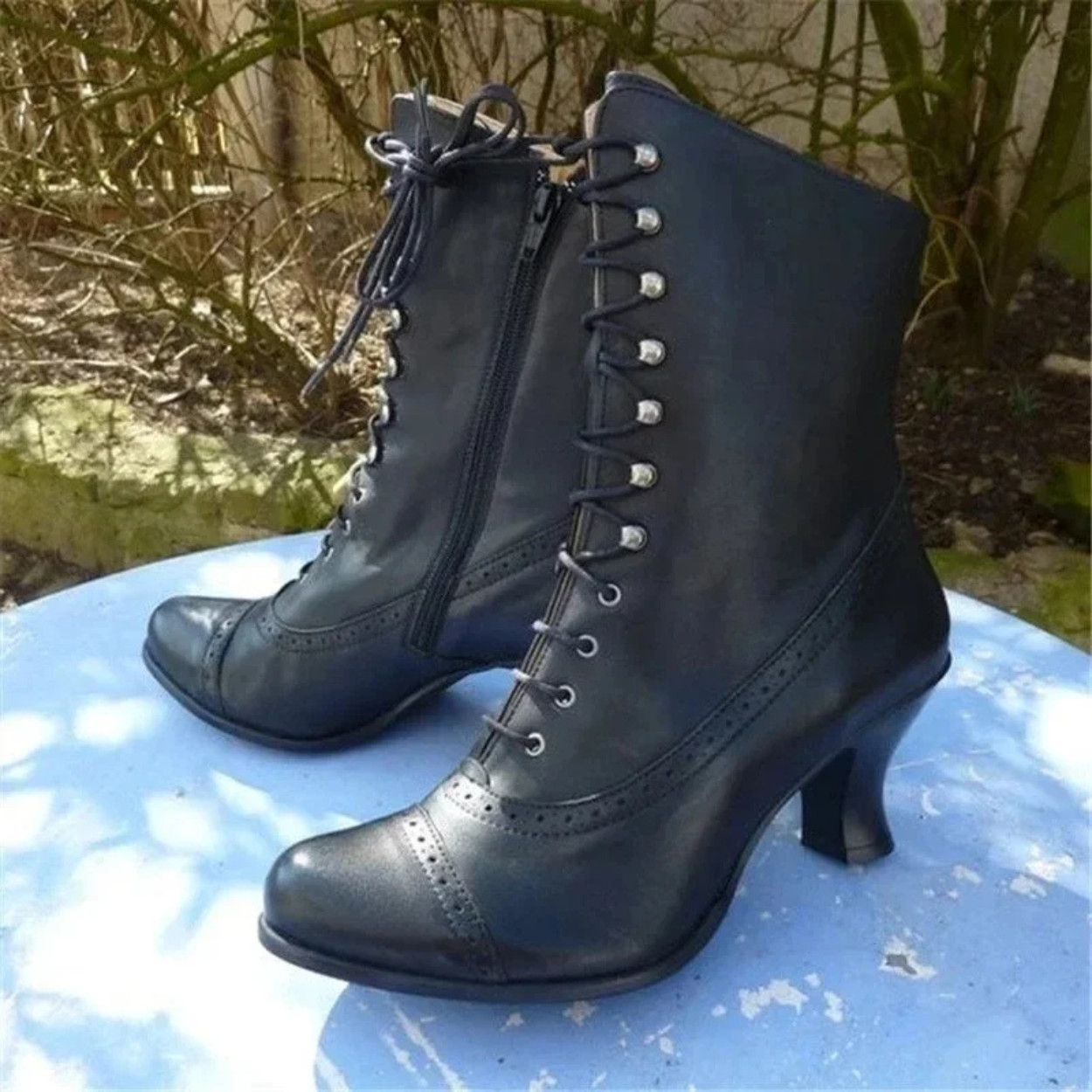 Elegante zwarte PU dameslaarsjes