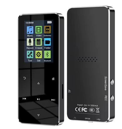 Bluetooth MP3-speler met 2,4 inch HD-scherm, FM-radio en ingebouwde luidspreker