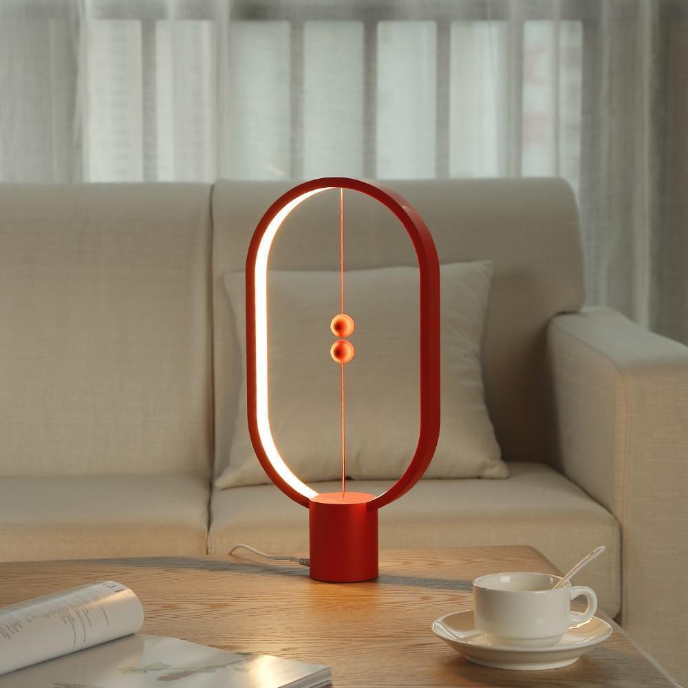 Elegante houten tafellamp met magnetische schakelaar