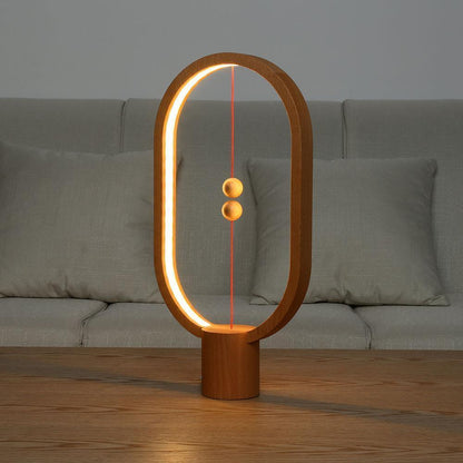 Elegante houten tafellamp met magnetische schakelaar