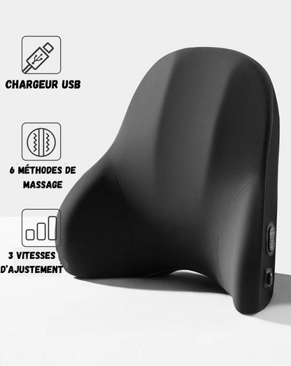 Coussin de Voiture Massant avec Vibrations et Appuie-tête Réglable