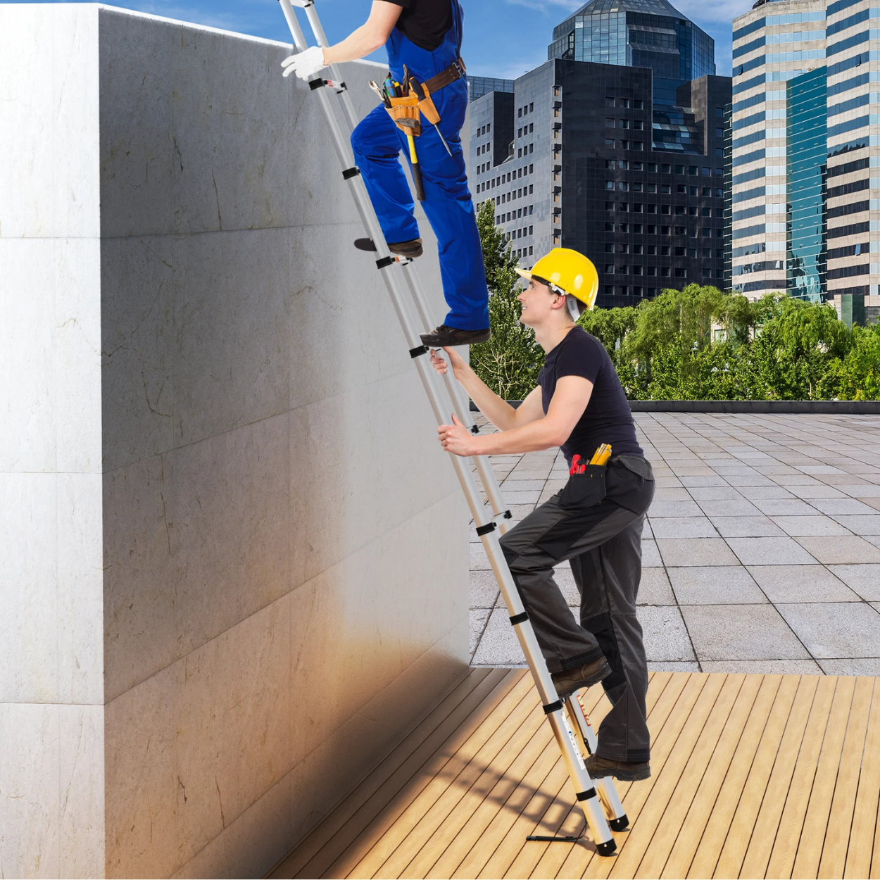 Robuuste Stalen Telescopische Ladder voor Werk