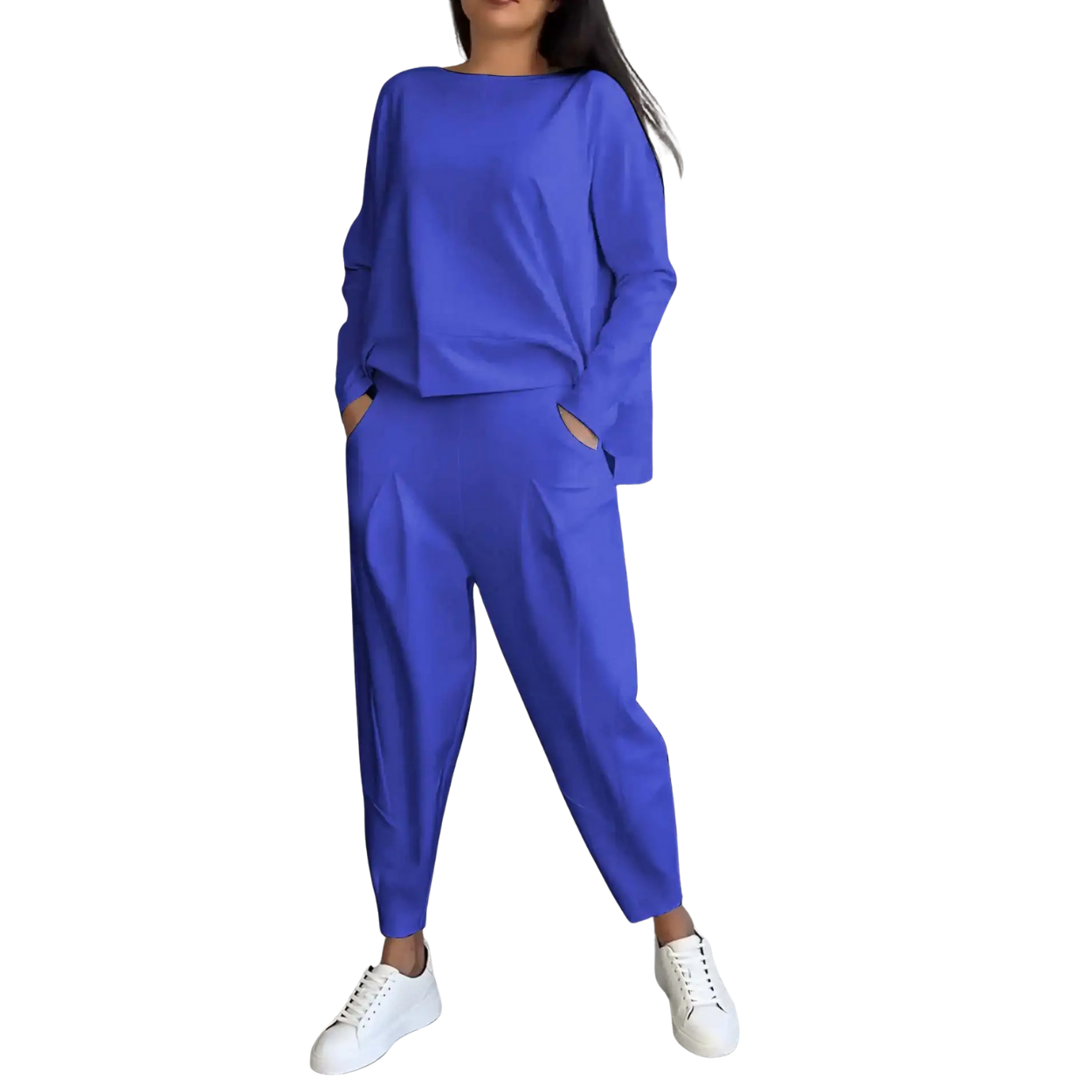 Ensemble Femme Décontracté 2 Pièces Sweat et Pantalon Taille Élevée