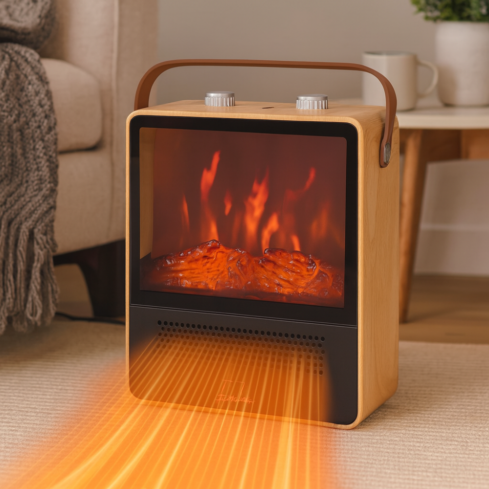 Cheminée Électrique Design avec Flamme Réaliste - Foivo