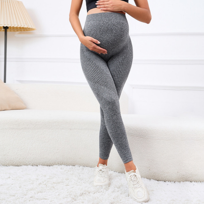 Legging de Grossesse Élastique avec Soutien Abdominal et Effet Affineur