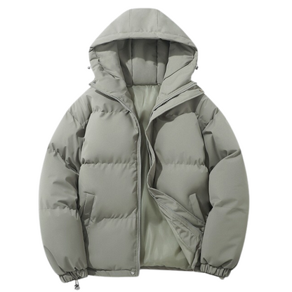 Unisex winterjas met katoenen voering en afneembare capuchon