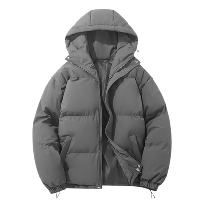 Unisex winterjas met katoenen voering en afneembare capuchon