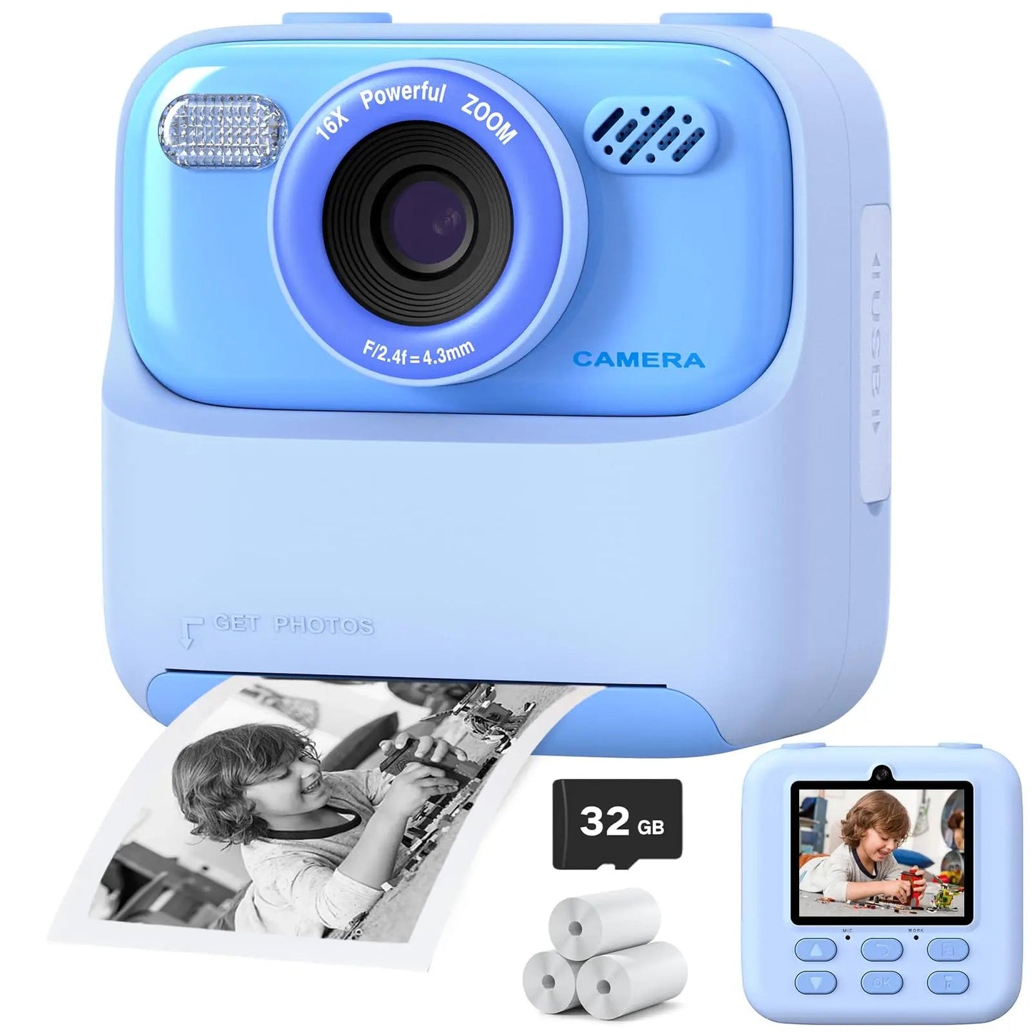 Marcherelle™ – Appareil Photo Enfant Instantané Ludique & Créatif avec Impression