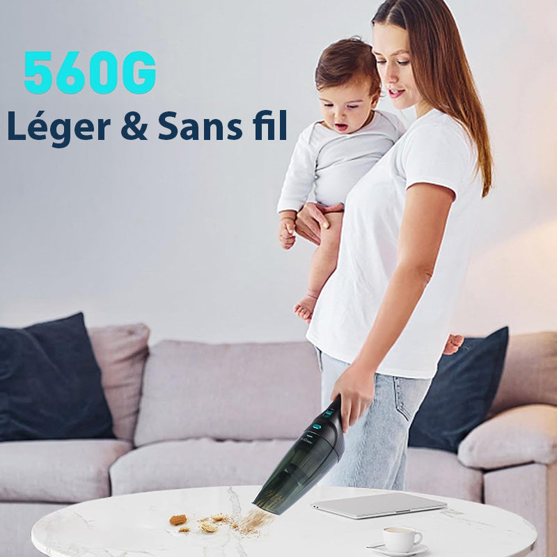 Marcherelle™ – Aspirateur à Main Portable Puissant et Sans Fil avec Station de Recharge