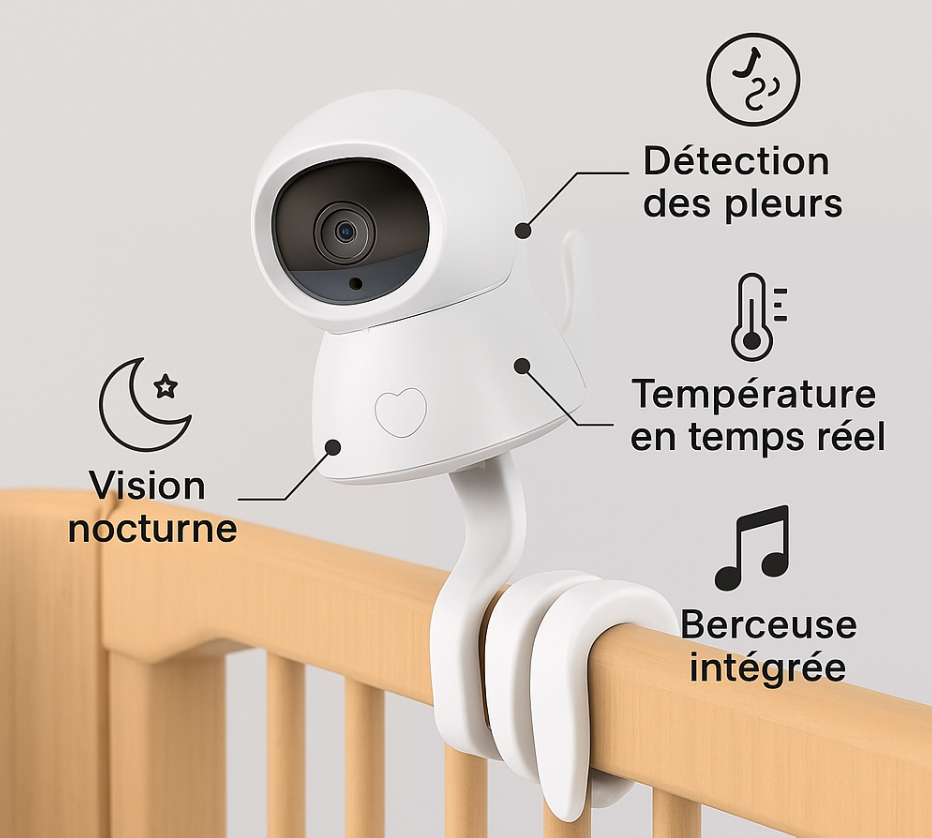 Marcherelle™ – Babyphone Caméra 1080p avec Vision Nocturne