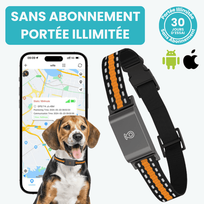 Marcherelle™ – Collier GPS Chien Sans Abonnement Suivi Précis & Illimité