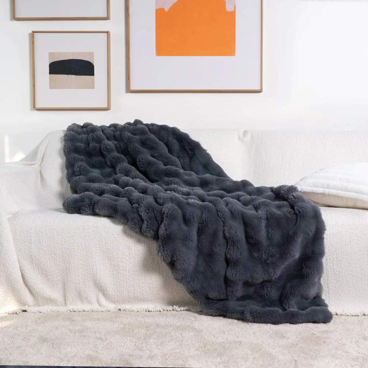 Marcherelle™ – Couverture Lestée en Fausse Fourrure Ultra Douce & Relaxante