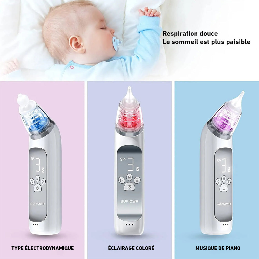 Marcherelle™ – Mouche Bébé Électrique avec 3 Modes d'Aspiration
