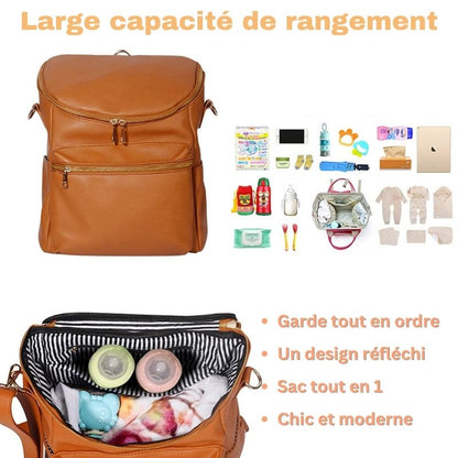 Marcherelle™ – Sac à Langer en Cuir PU Imperméable Élégant & Spacieux
