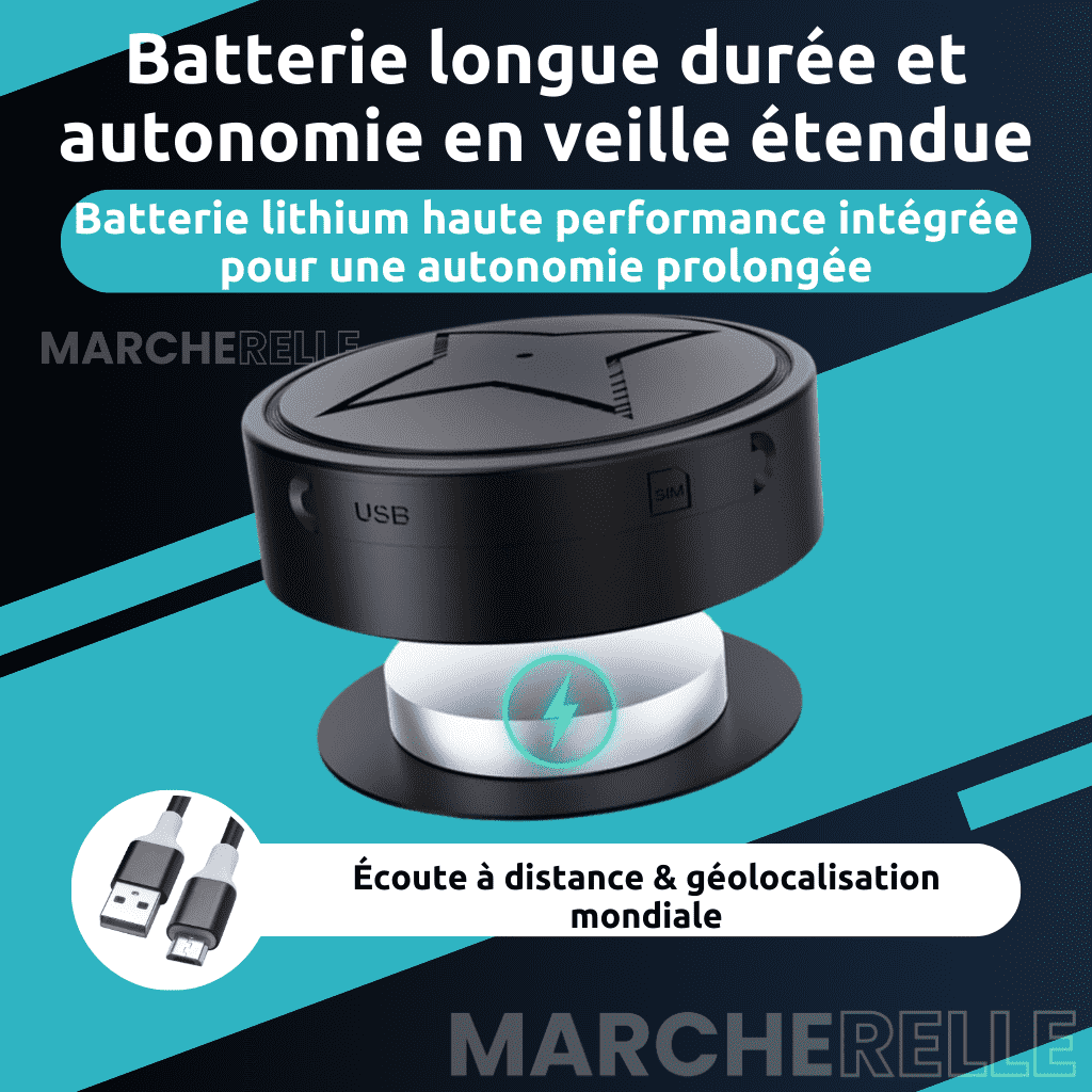 Marcherelle™ – Traceur GPS Voiture Sans Abonnement, Localisation Précise