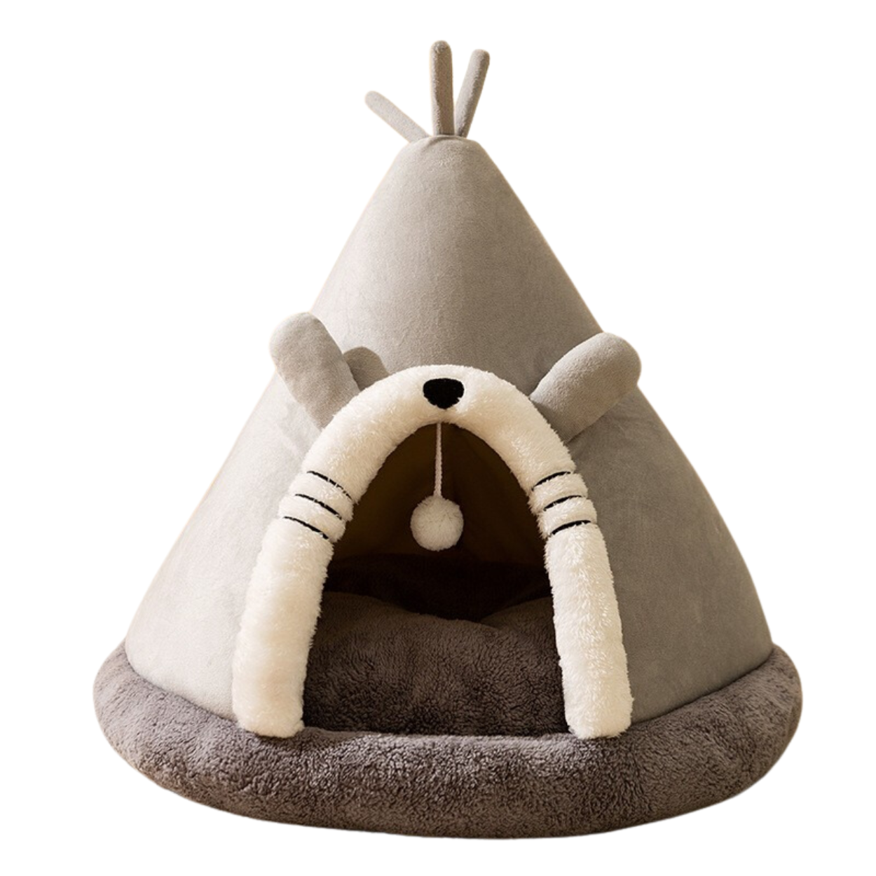 Knusse tentvormige kattenhut