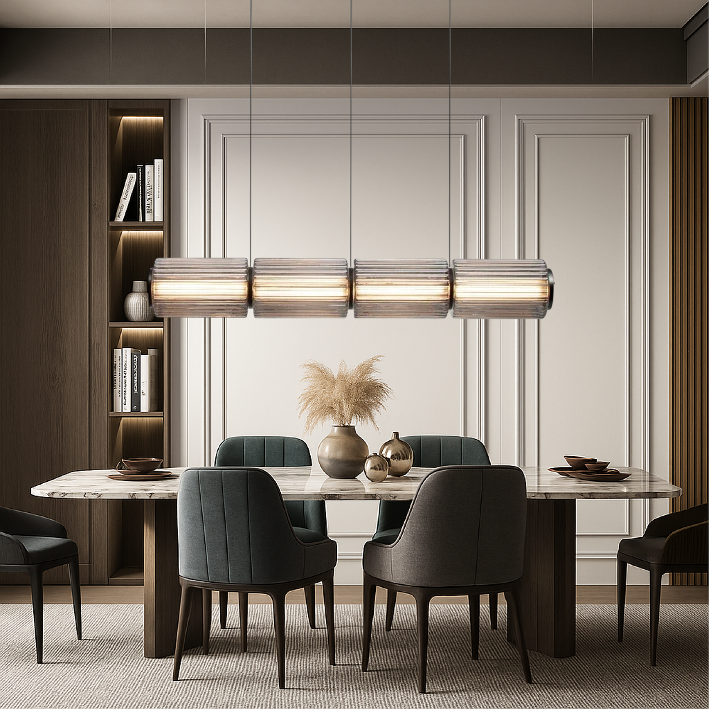 Elegante hanglamp van glas met LED