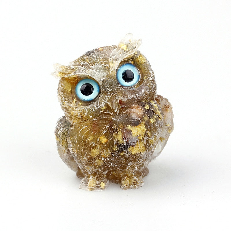Figurine Hibou Cristal Naturel Élégant pour Déco Maison
