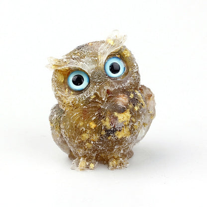 Figurine Hibou Cristal Naturel Élégant pour Déco Maison
