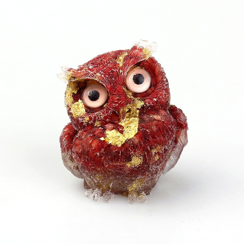 Figurine Hibou Cristal Naturel Élégant pour Déco Maison