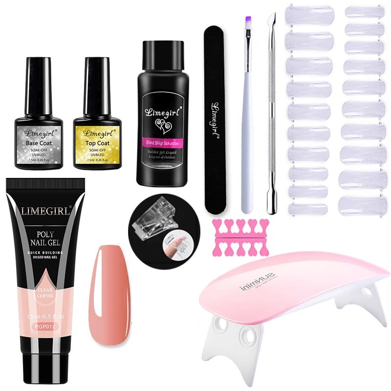 Complete nagelverlengingsset met uv-lamp voor thuismanicure