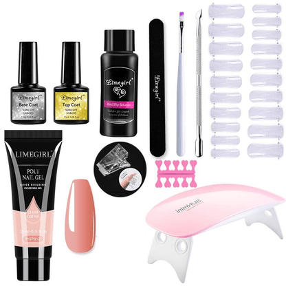 Complete nagelverlengingsset met uv-lamp voor thuismanicure
