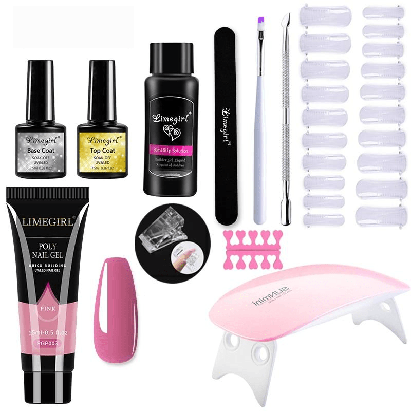 Complete nagelverlengingsset met uv-lamp voor thuismanicure