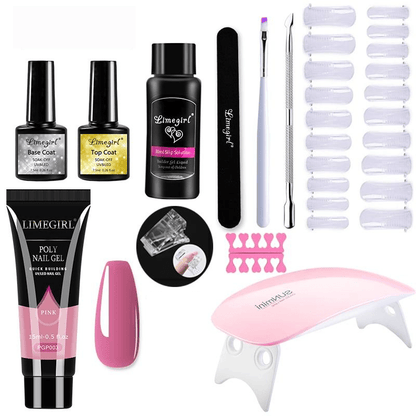 Complete nagelverlengingsset met uv-lamp voor thuismanicure