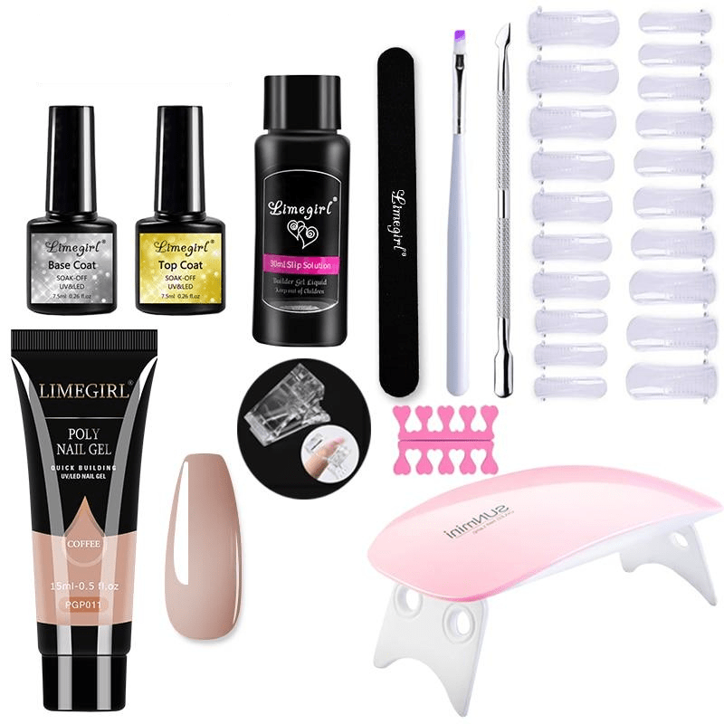 Complete nagelverlengingsset met uv-lamp voor thuismanicure