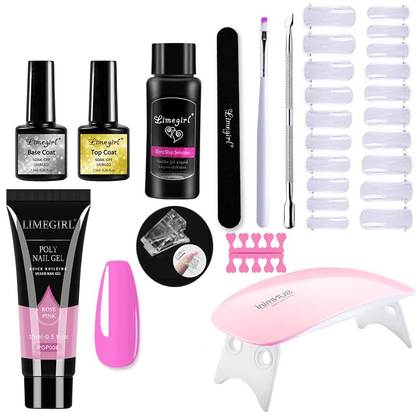 Complete nagelverlengingsset met uv-lamp voor thuismanicure