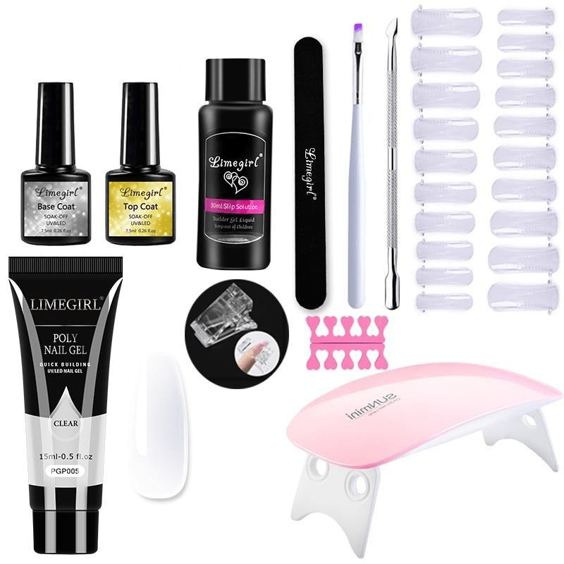 Complete nagelverlengingsset met uv-lamp voor thuismanicure