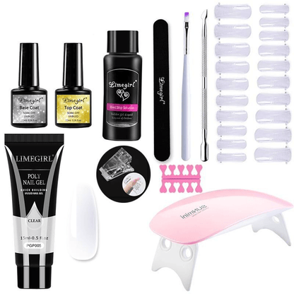 Complete nagelverlengingsset met uv-lamp voor thuismanicure