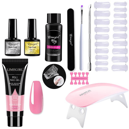 Complete nagelverlengingsset met uv-lamp voor thuismanicure
