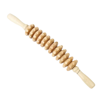 Rouleau de Massage du Dos en Bois Massant