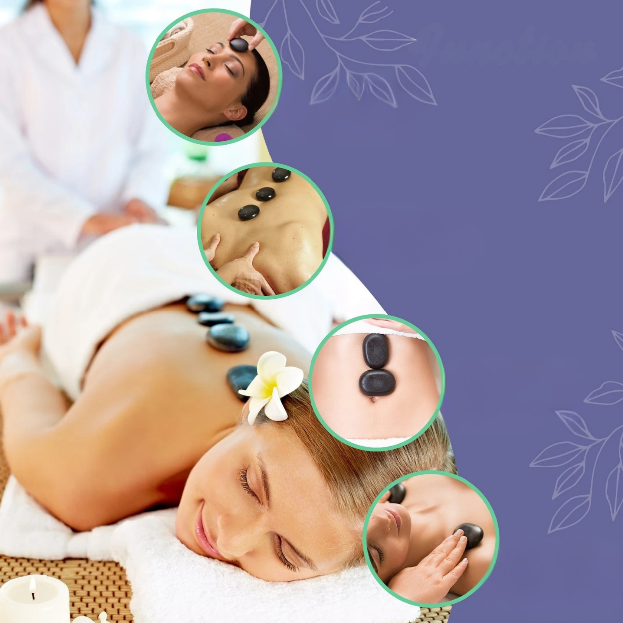 Pierre Chauffante Basalte avec Chauffage Intégré pour Massage